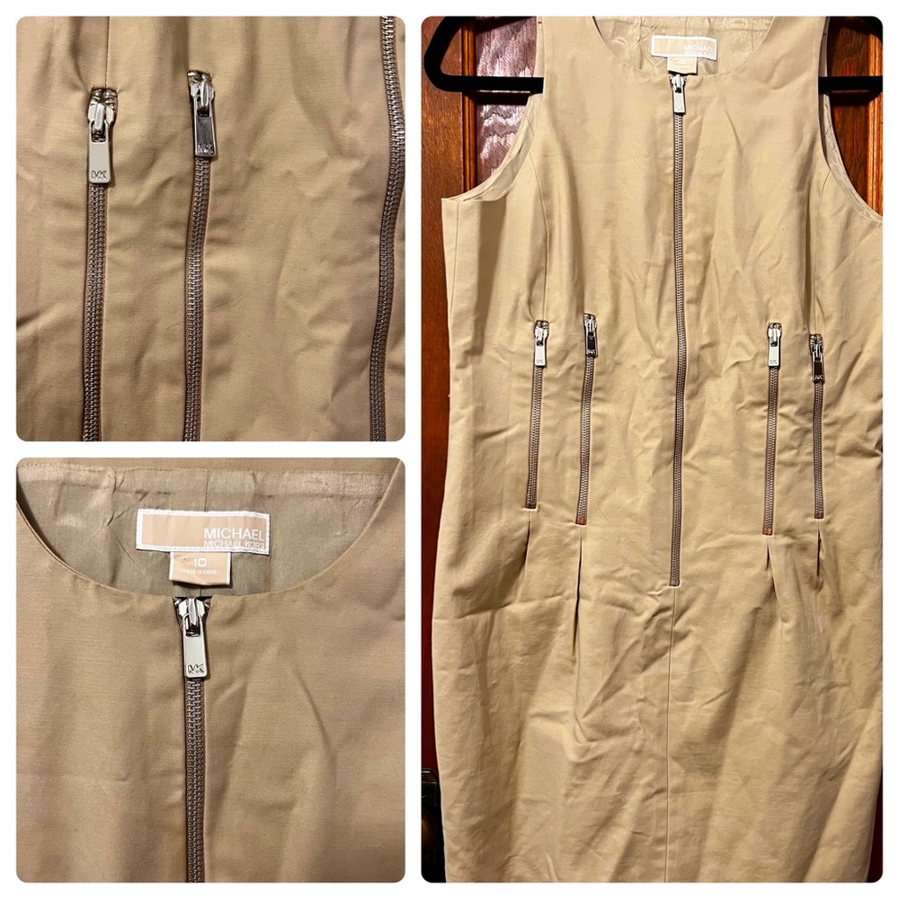 Michael Kors khaki zipper dress